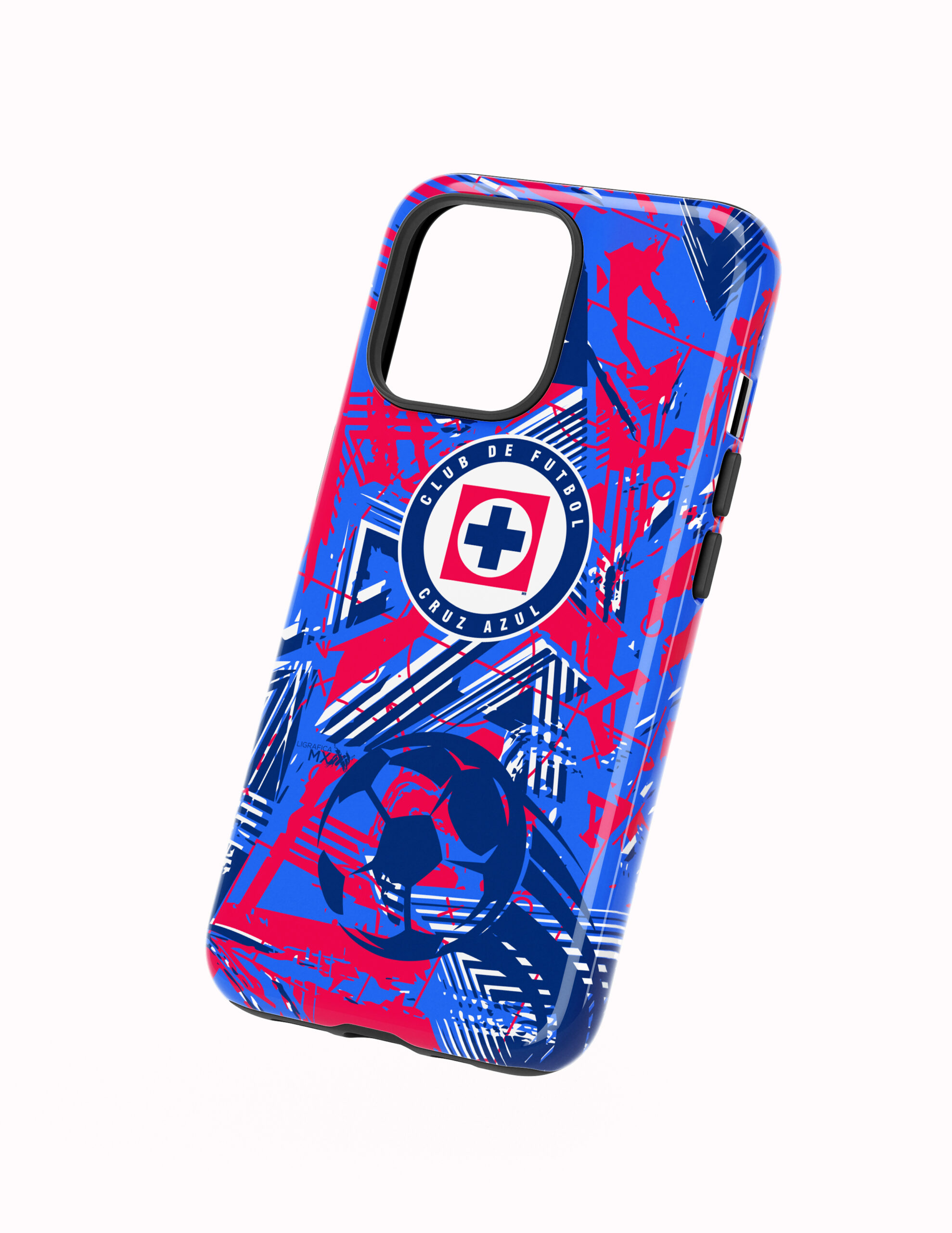 Poligonos Costado 3D Cruz Azul Funda Full Color Doble Protección Cruz Azul Balón Poligonal - Imagen 1