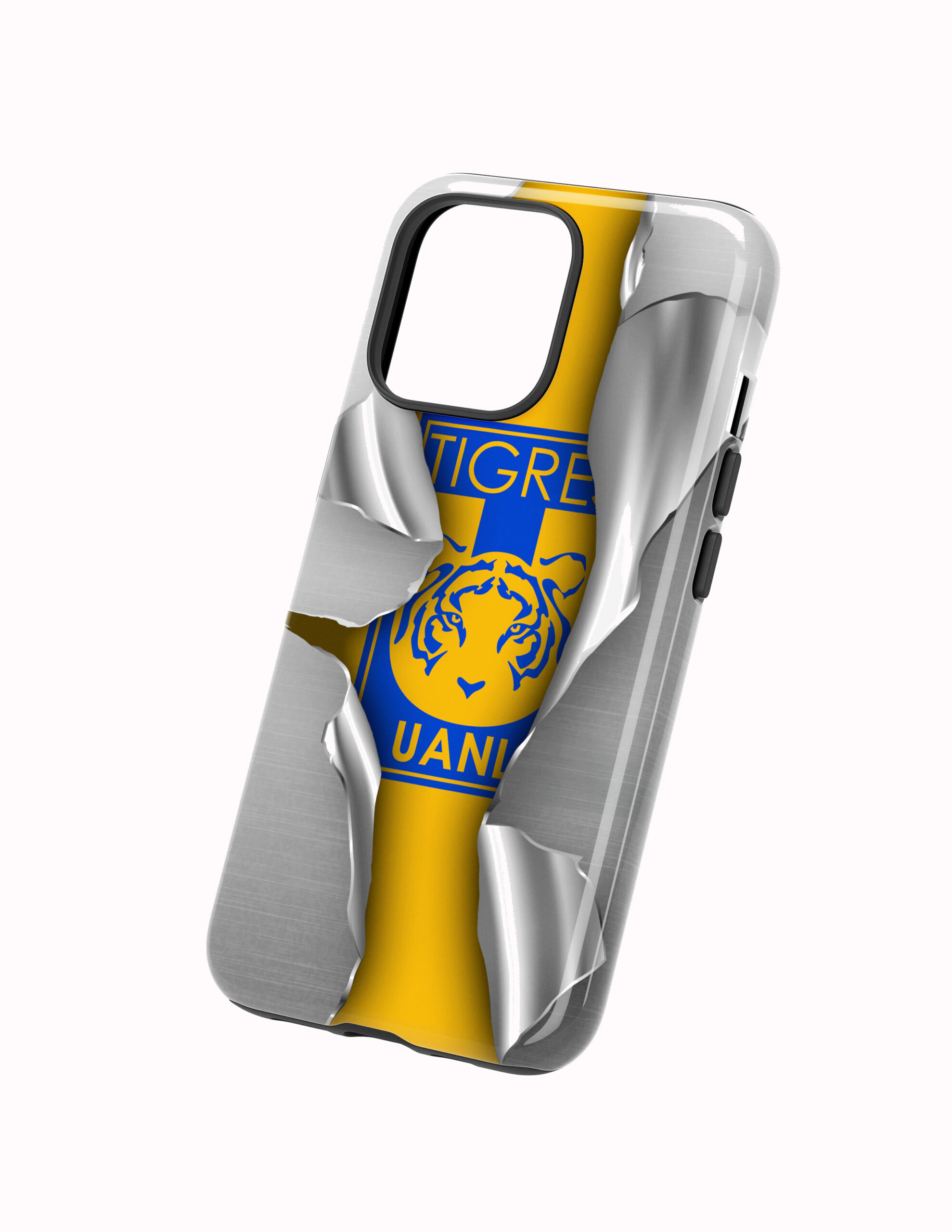 Rompiendo Costado 3D Tigres Funda Full Color Doble Protección Tigres Equipo Dominante - Imagen 1